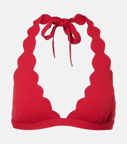 Spring scalloped halterneck bikini top