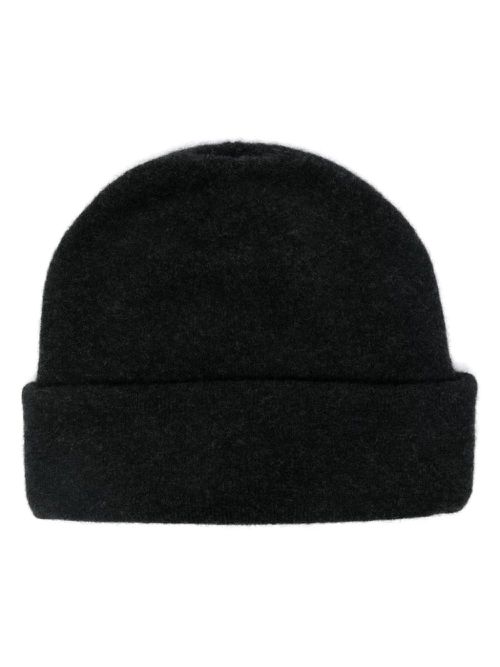 Turn-up hem beanie - Black