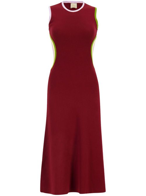 Cut-out knitted dress - Red