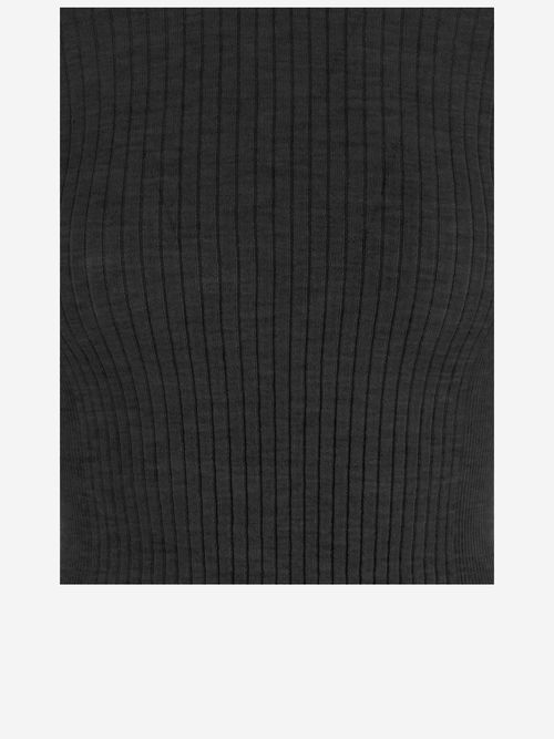 Cashmere and Silk Knit Sweater — Black
