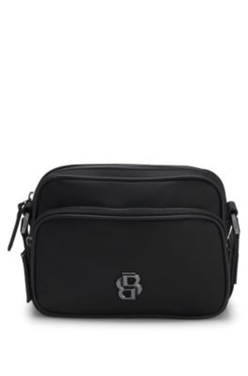BOSS Twill crossbody bag with Double B monogram - Black Men's Online Exclusive