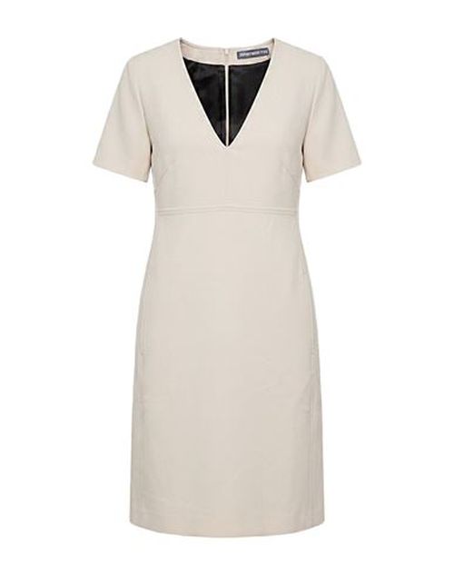 Woman Mini dress Beige Size 4 Polyester, Viscose, Elastane