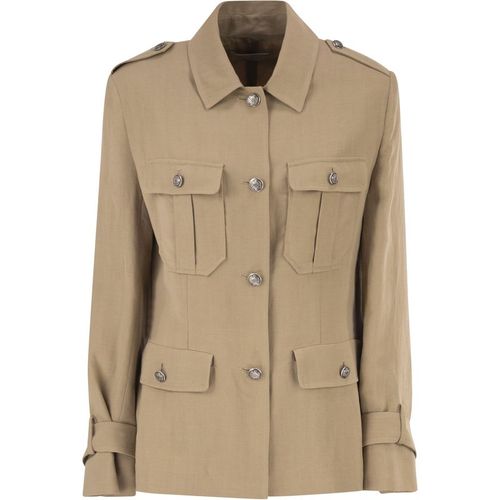 Antonelli Firenze Viscose And Linen Safari Jacket With Utility Detailing