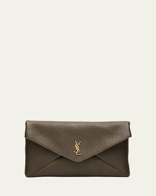 YSL Envelope Pouch in Grained Leather