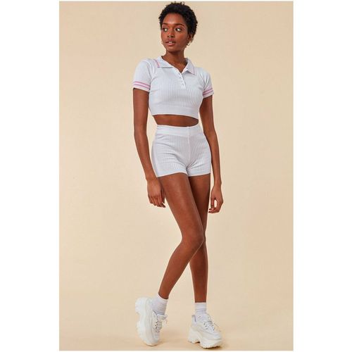 Cosmochic Crop Top & Short Loungewear Set - White