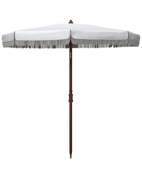 Safavieh Outdoor Ombrellone Da Spiaggia Estonia – Azzurro Con Frange, Inclinabile, 186,9x186,9x223 Cm