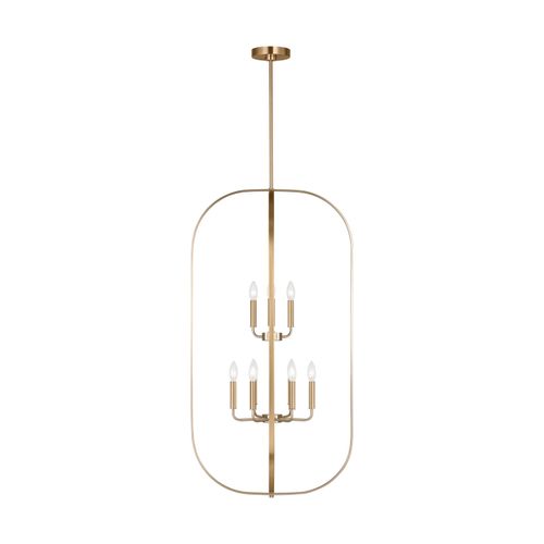 Satin Brass Chandelier from the Loretto Collection