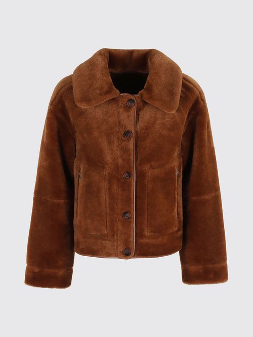 Fur Coat Woman color Brown