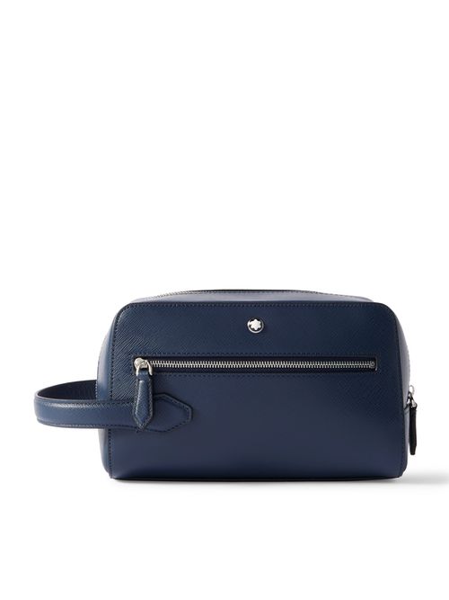 Textured-Leather Wash Bag