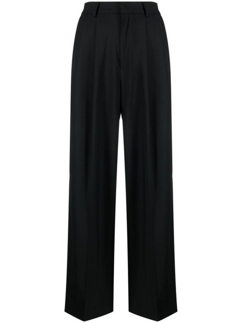 Black Wide leg wool trousers