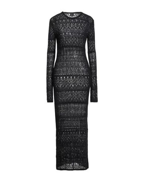 Woman Maxi dress Black Size S Nylon, Alpaca wool, Wool