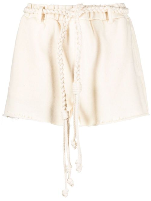 Braided-belt cotton shorts - Neutrals