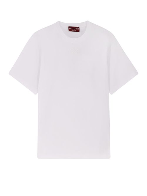 Cotton T-Shirt With Gg Incrocio Logo On The Front