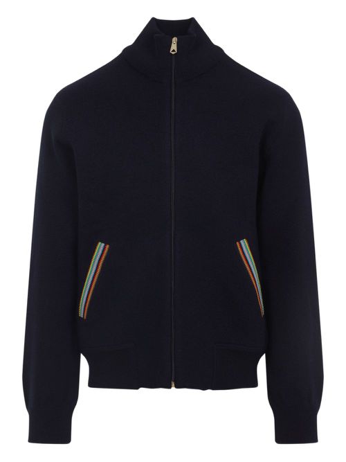 Zip-up striped jacket - Black