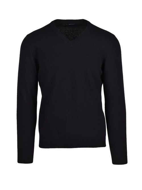 V-Neck Pullover Sweater with Fine Knit Texture