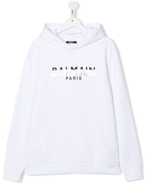 TEEN logo-print hoodie - White