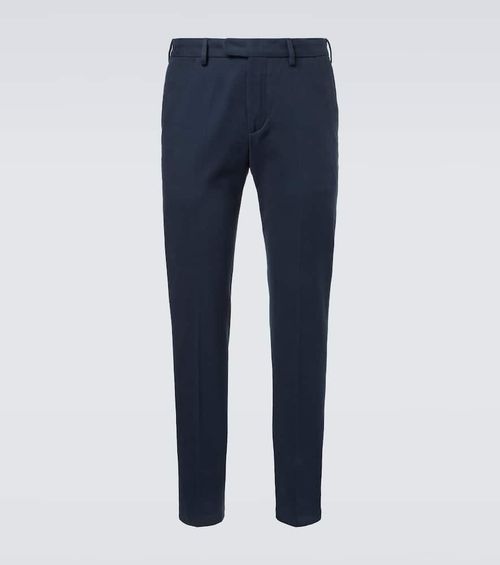 Cotton twill slim pants
