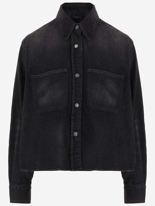 Cotton Denim Shirt — Black