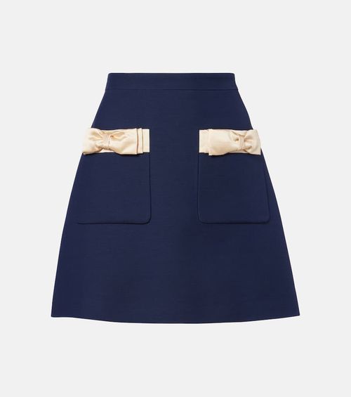 Crepe Couture bow-detail miniskirt