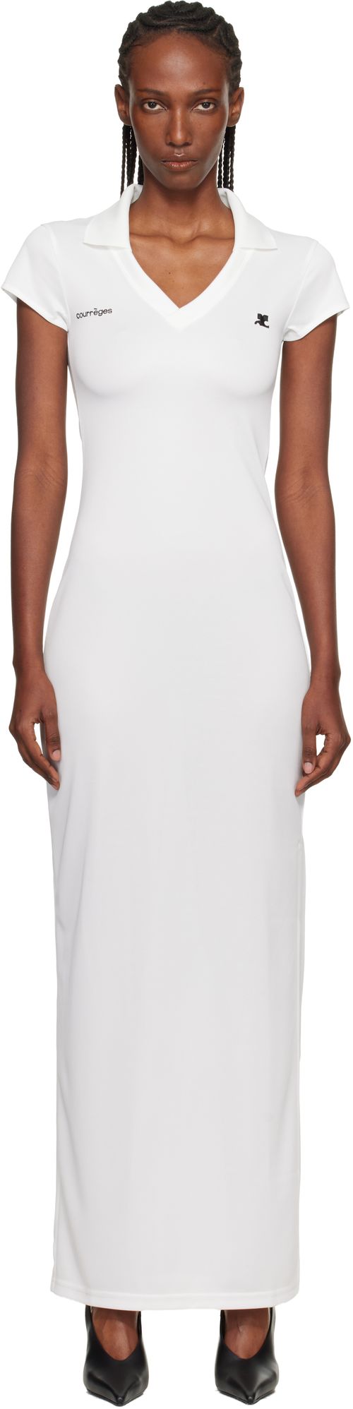 White Sports Polo Maxi Dress