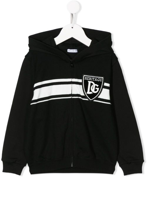 DG badge zip-up hoodie - Black