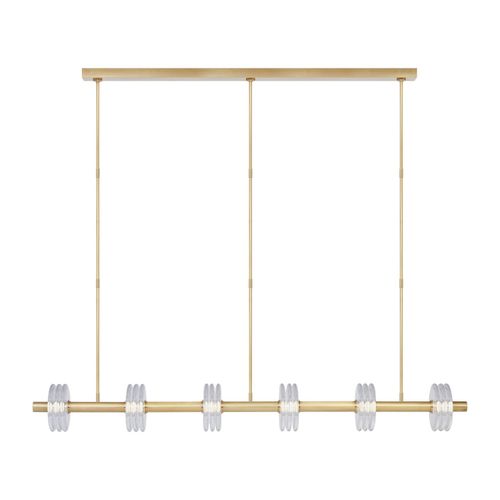Natural Brass LED Linear Chandelier from the Laurel Collection