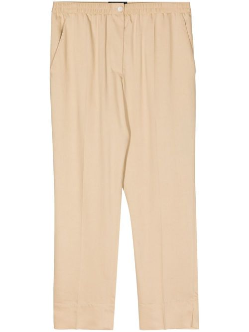 Mid-rise straight-leg trousers - Brown