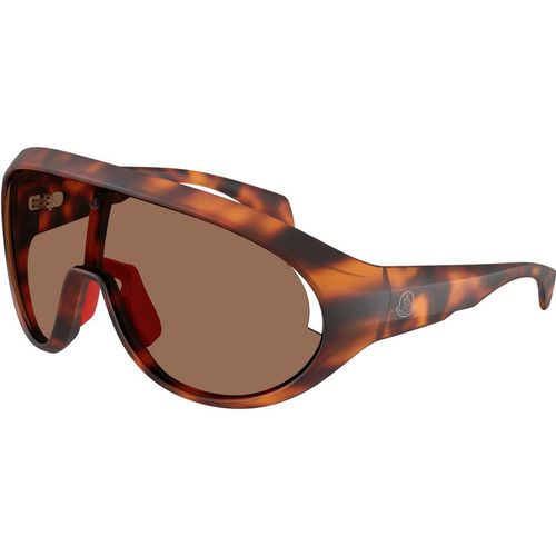 Moncler Unisex Moncler ME8010 CONTRAST 502673 Sunglasses Injected Turtle Brown Round Norma