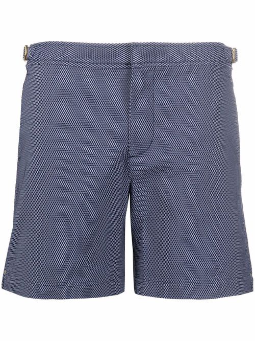 Graphic-print swim-shorts - Blue