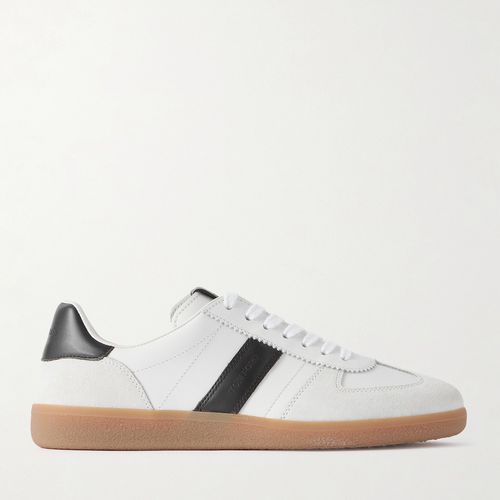 Tom Ford Archer Suede-Trimmed Leather Sneakers - Men - White