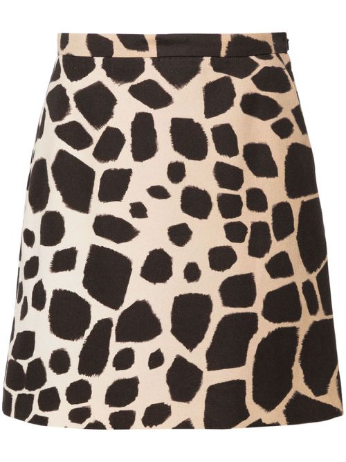 Ombré giraffe-print miniskirt - Neutrals