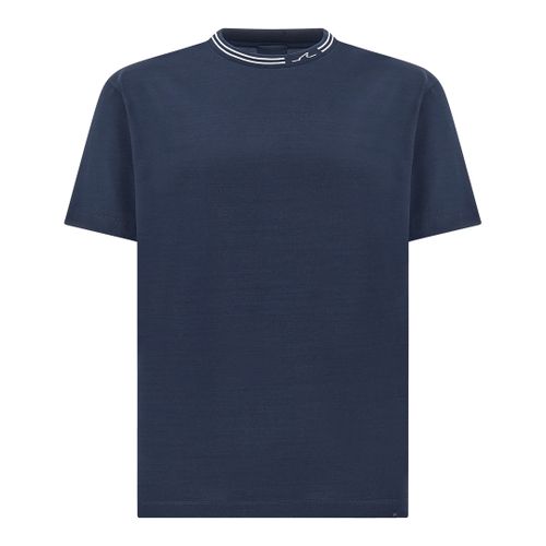 T-Shirt in perlé cotton jersey, Man, Dama Blue
