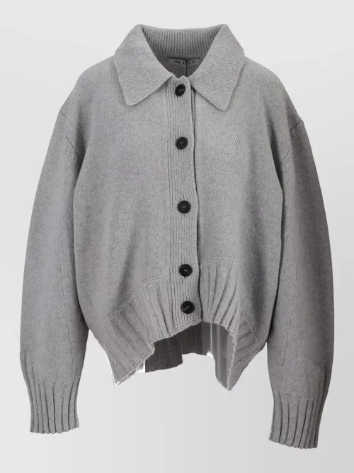 The Attico - wool cashmere cardigan dropped shoulder design