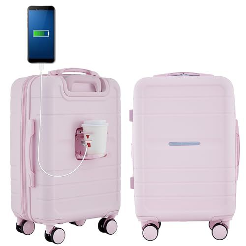 French Connection St. Martin Carry-On Luggage with Cup Holder/USB Ports