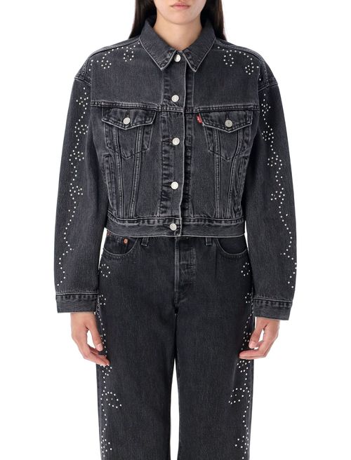 Cropped Mini '90s Trucker Denim Jacket - Size S