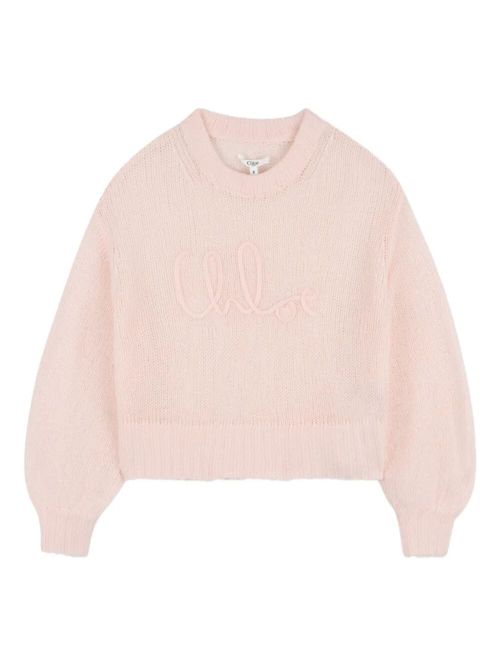 Girls Light Pink Full Sleeves Sweater