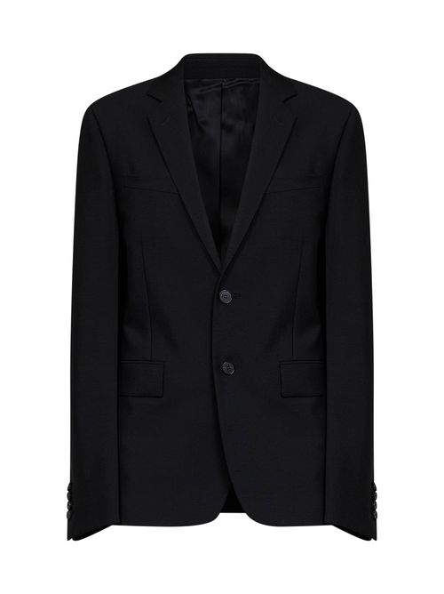 Mohair Blend Single-Breasted Blazer — Black
