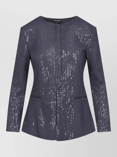 Giorgio Armani - armani exchange sequin jersey front pocket jacket