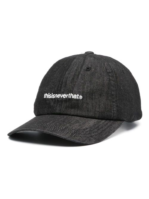 T-logo denim cap - Black