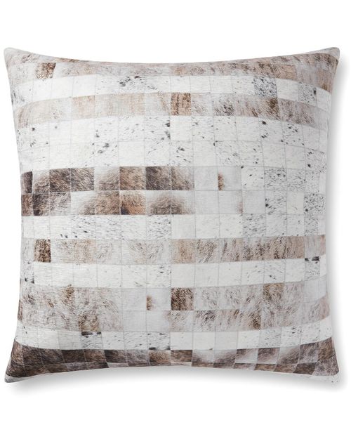 Woven Chenille Printed Faux Hide Poly-Filled Floor Pillow