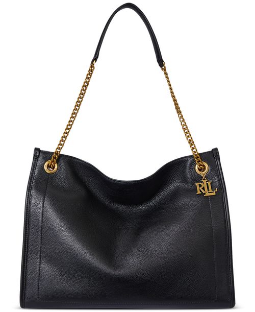 Bradley Large Pebbled Leather Tote Bag - Black