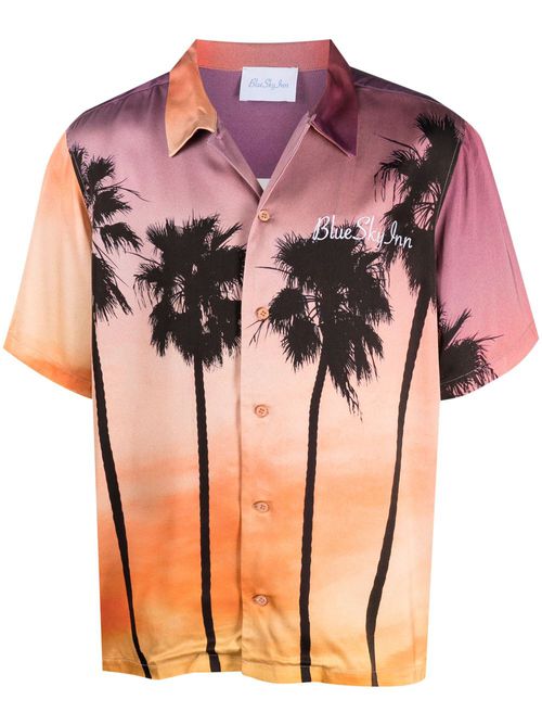 Sunset Palms short-sleeve shirt - Pink