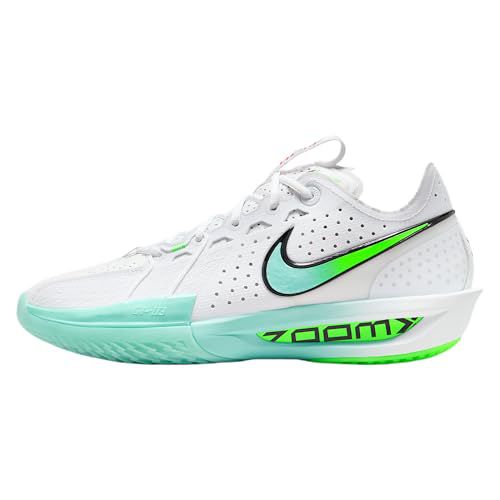 Nike G.T. Cut 3 Basketball Shoes (DV2913-104, White/Metallic Silver/Light Lemon Twist/Glacier Blue)
