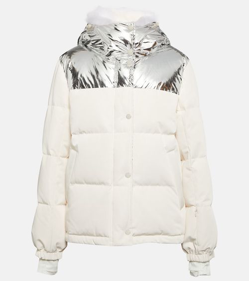 Shearling-trimmed down jacket