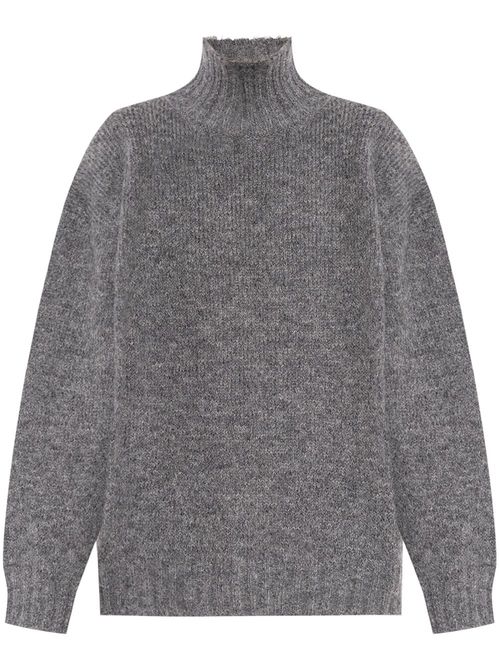High-neck knit jumper - Grey