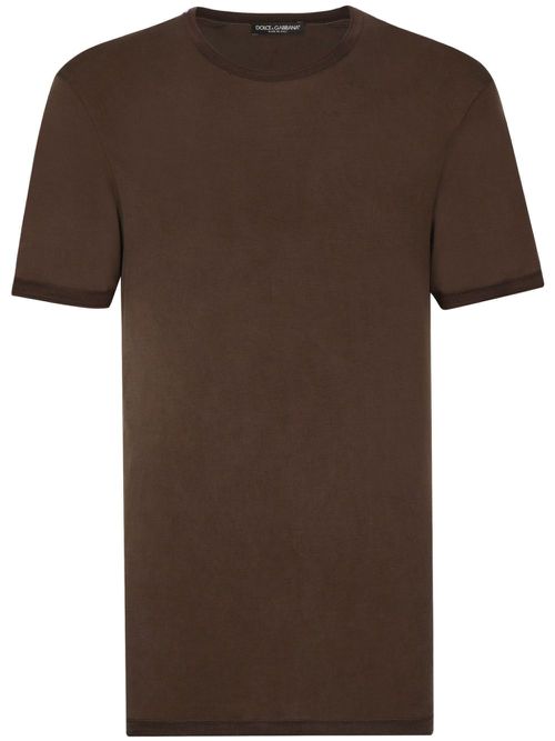 Short-sleeve cotton T-shirt - Brown