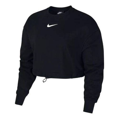 (WMNS) Sportswear Swoosh French Terry Crewneck Top 'Black'
