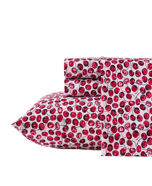 Pop Art Cherry Microfiber 4-Pc. Sheet Set, Queen - Red Hot