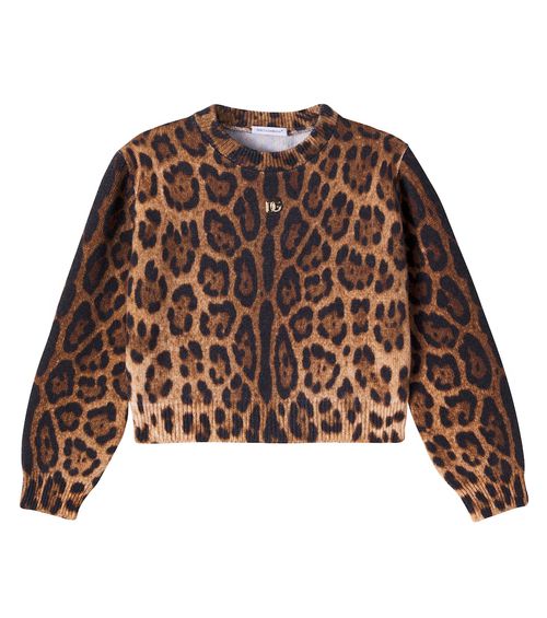 DG leopard-print wool jacquard sweater