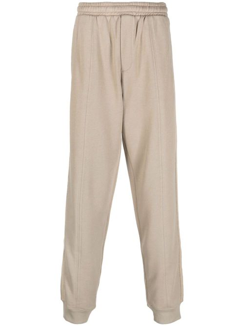 Elasticated-waist cotton track pants - Neutrals